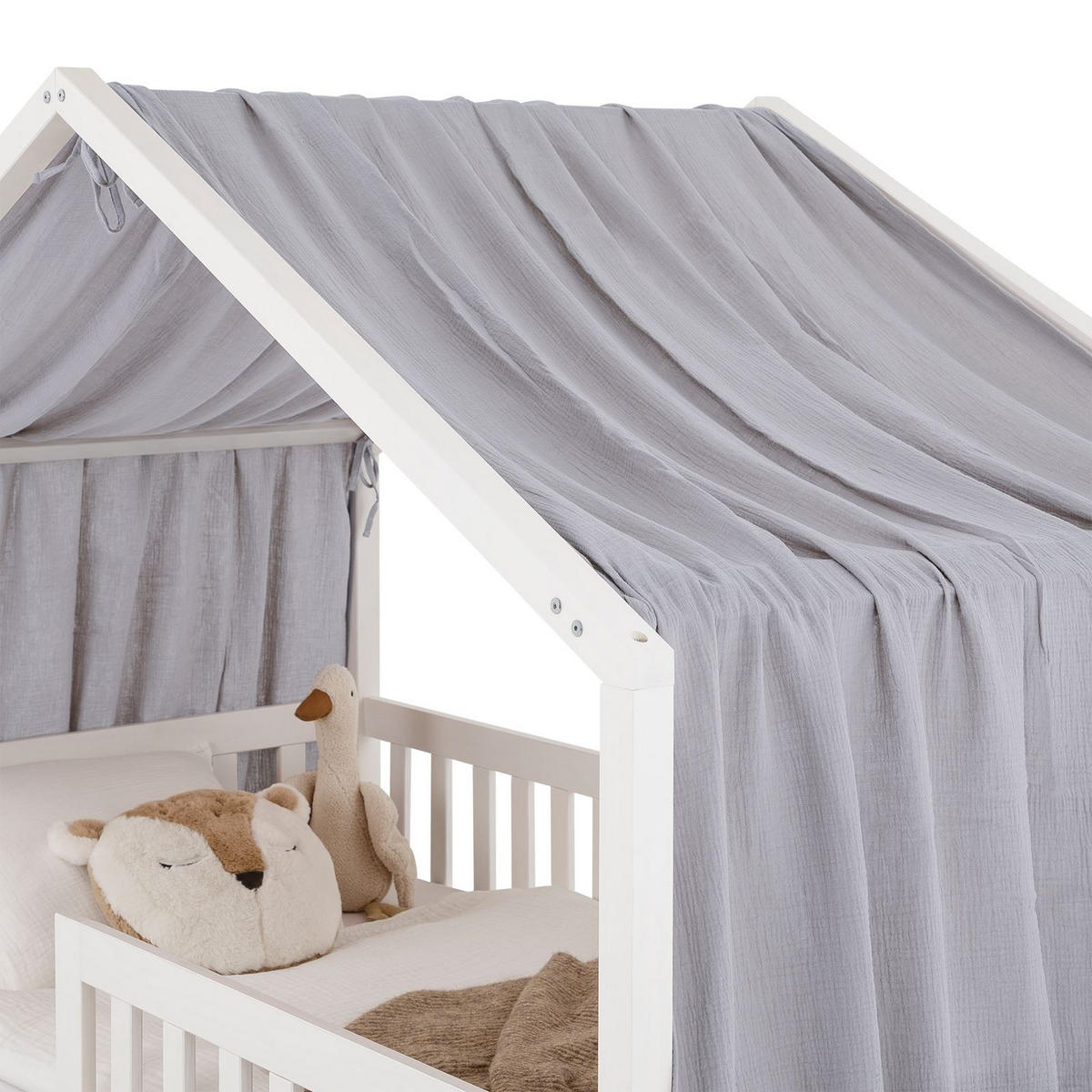 HAUSBETT- HIMMEL LIAN hellgrau - Hellgrau, Textil - IDIMEX