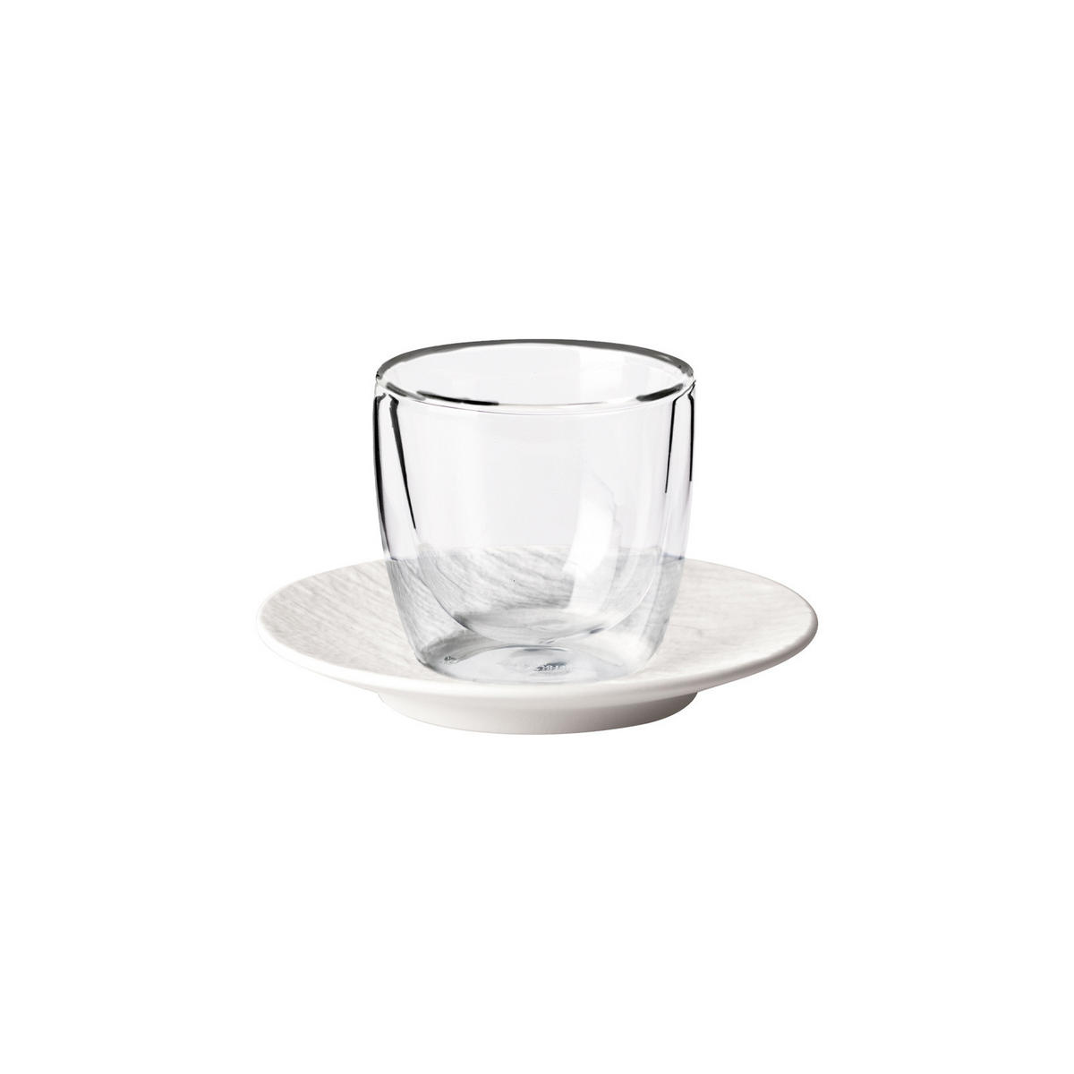 ESPRESSOGLAS MIT UNTERTASSE Manufacture Rock weiß 70 ml - Weiß, Kunststoff (0.07L) - Villeroy & Boch