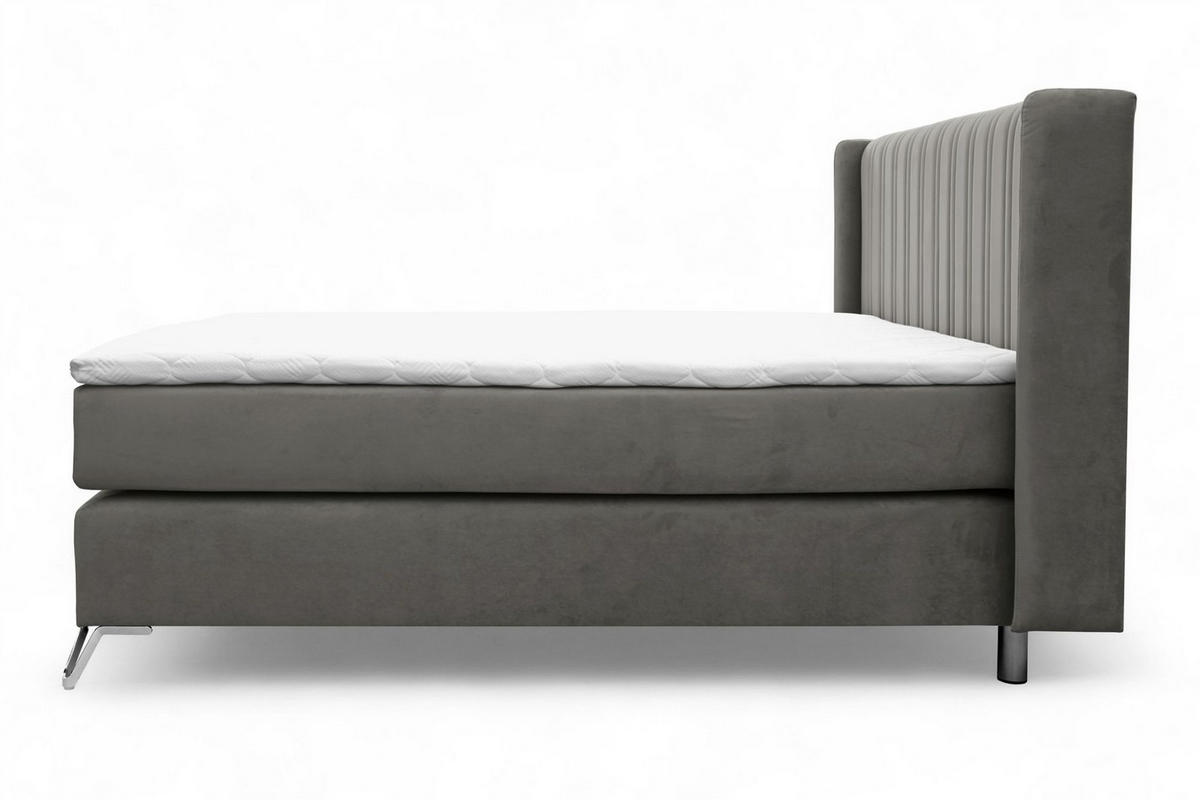 BOXSPRINGBETT Agnus - Dunkelgrau, Holzwerkstoff/Textil (200/200cm) - Fun Möbel