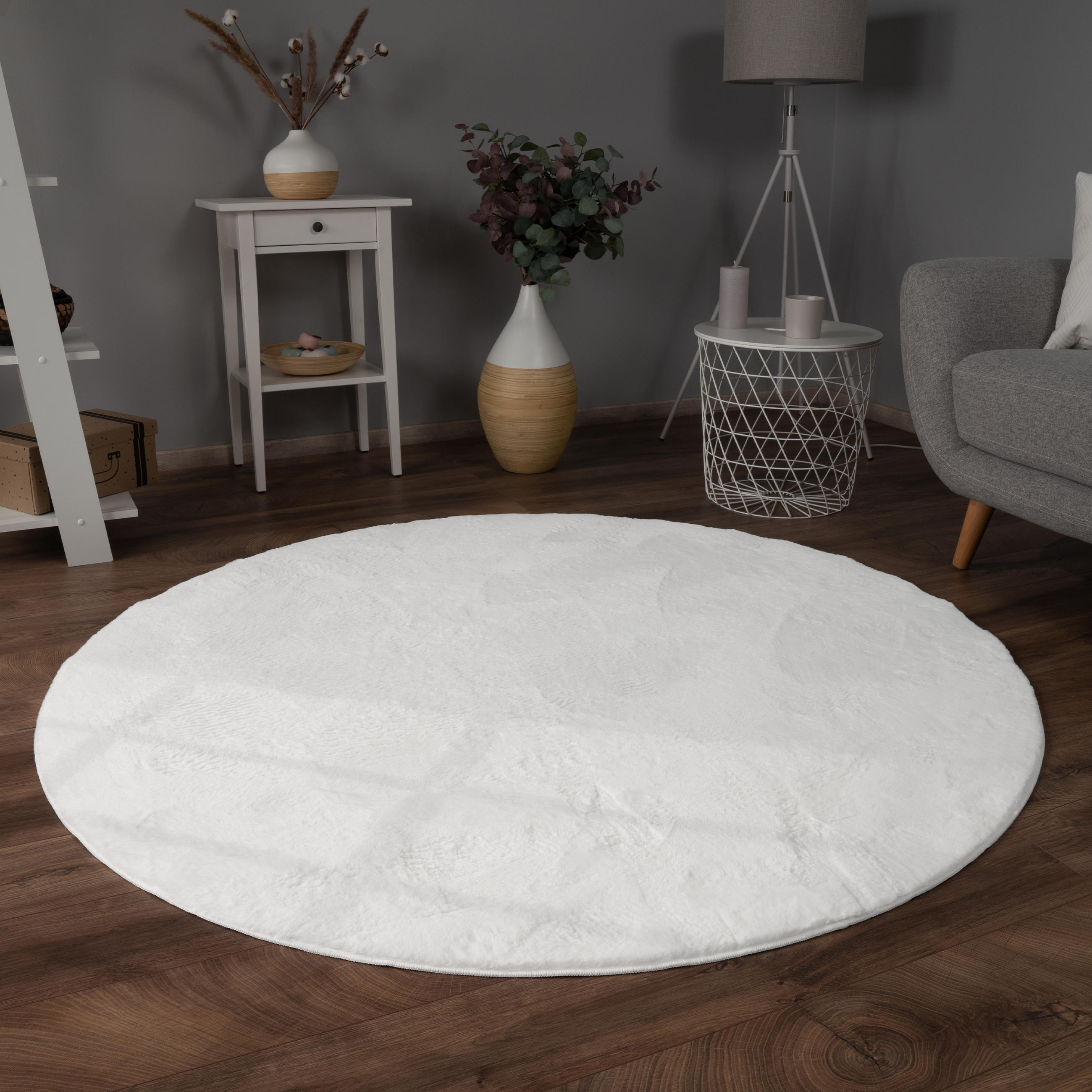 HOCHFLORTEPPICH 160/160 cm Soft 380 - Weiß, Textil (160/160cm) - Paco Home