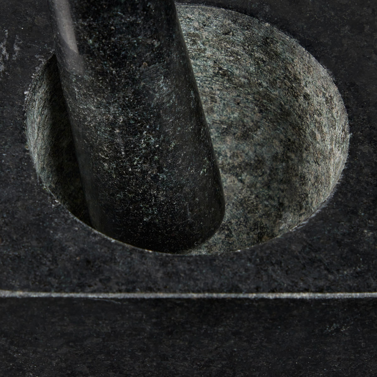 MÖRSER - Schwarz, Stein (11/9.5/11cm) - Relaxdays