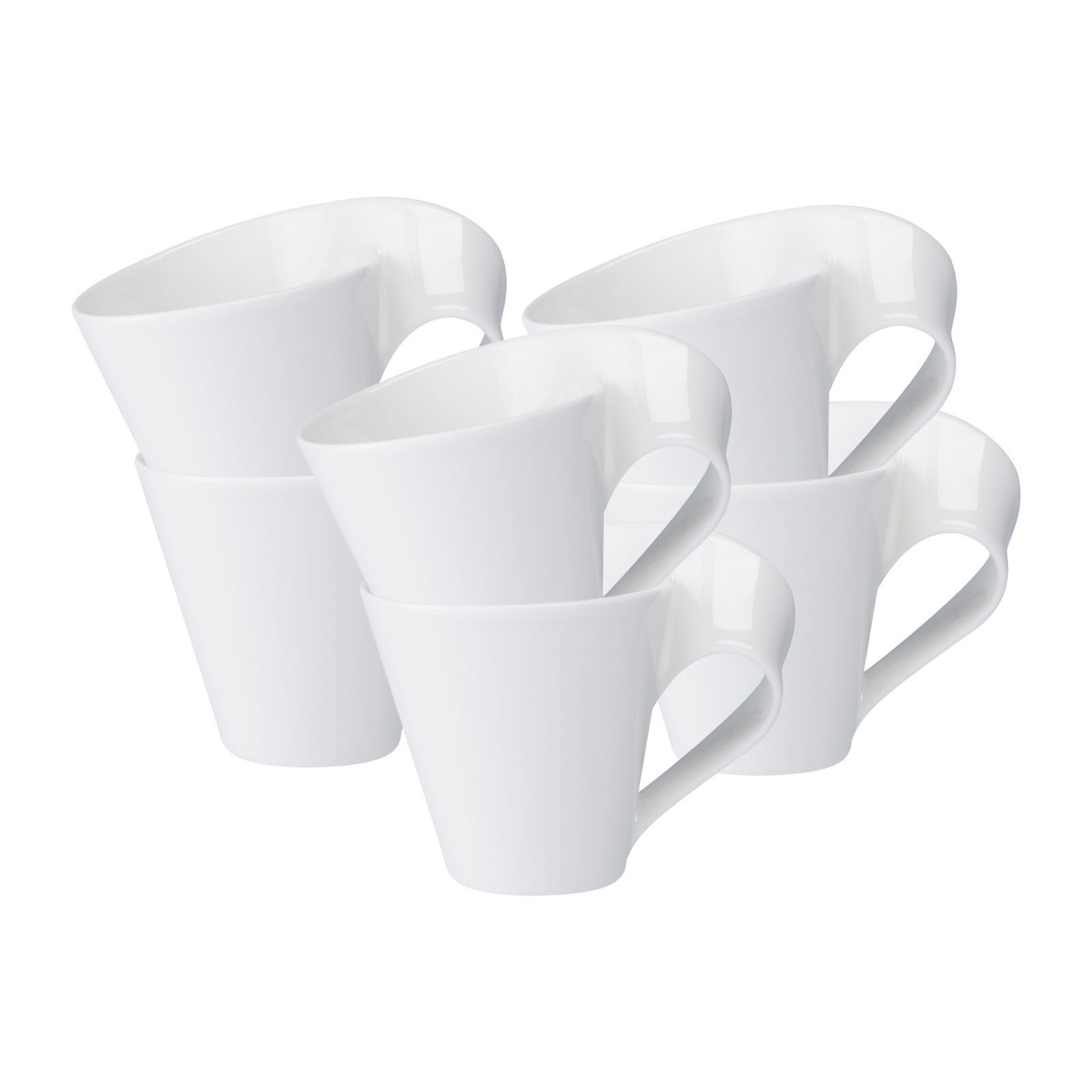 CAFFÈ BECHER MIT HENKEL NewWave weiß 250 ml 6er Set - Weiß, Keramik (0.25L) - Villeroy & Boch