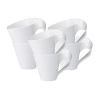 CAFFÈ BECHER MIT HENKEL NewWave weiß 250 ml 6er Set - Weiß, Keramik (0.25L) - Villeroy & Boch
