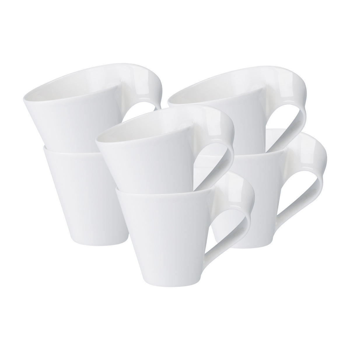 CAFFÈ BECHER MIT HENKEL NewWave weiß 250 ml 6er Set - Weiß, Keramik (0.25L) - Villeroy & Boch