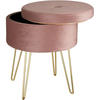 SITZHOCKER mit Stauraum Ava,37,5 x 44,5 cm,rosa - Rosa, Holz (37.5/44.5/37.5cm) - tectake