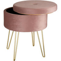 SITZHOCKER mit Stauraum Ava,37,5 x 44,5 cm,rosa - Rosa, Holz (37.5/44.5/37.5cm) - tectake