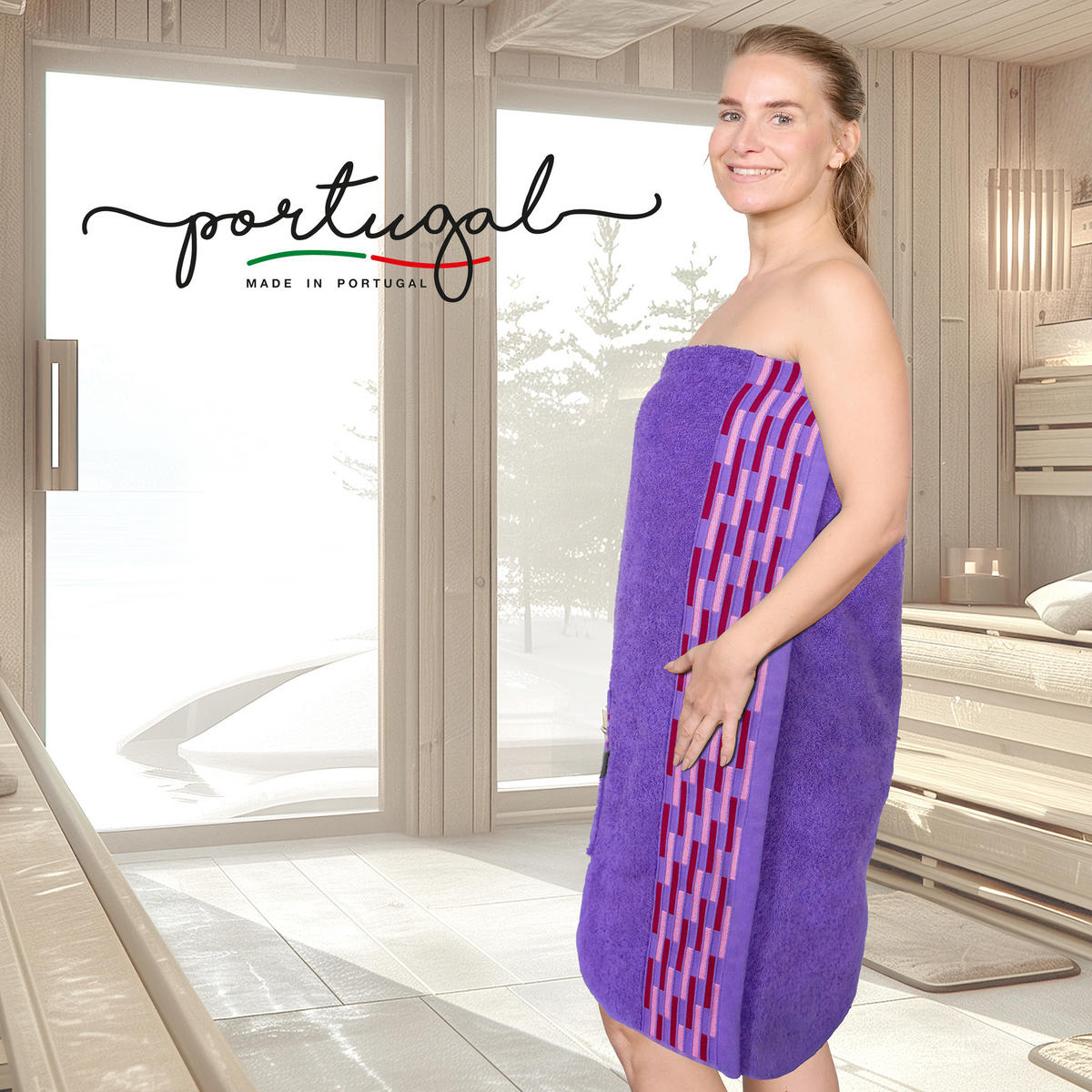 SAUNAKILT Dame Lugano Lila - Lila, Textil (150/75cm) - Lashuma