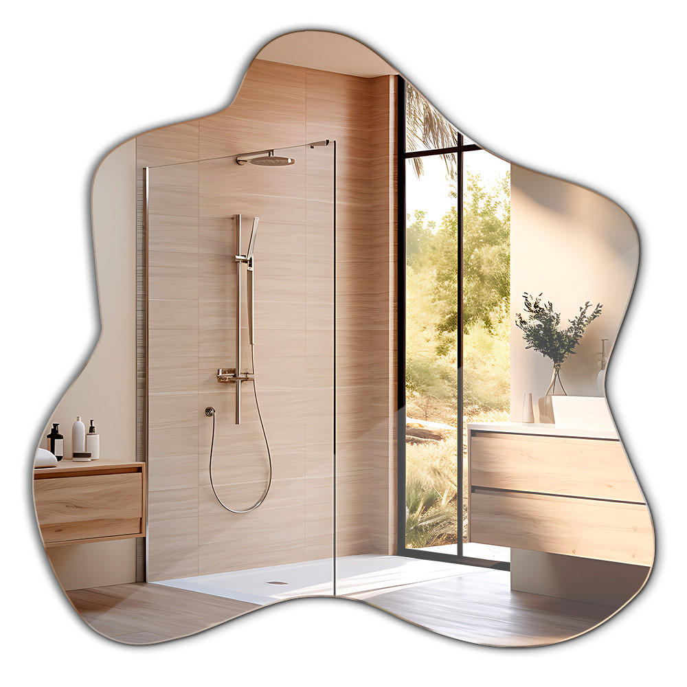 SPIEGEL 58x57,5 cm Moderner Organischer Spiegel Für Bad Und Flur - Transparent, Glas (58/58/0.4cm) - TULUP