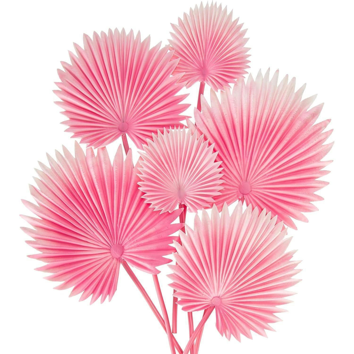 KUNSTPFLANZE 6-teiliges Set Palmenblätter Rosa - Rosa, Kunststoff (45cm)