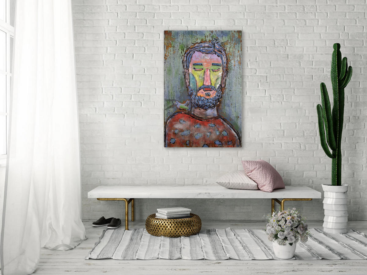 METALLBILD Bunt 60/90 cm - Multicolor, Metall (4/90cm) - KUNSTLOFT