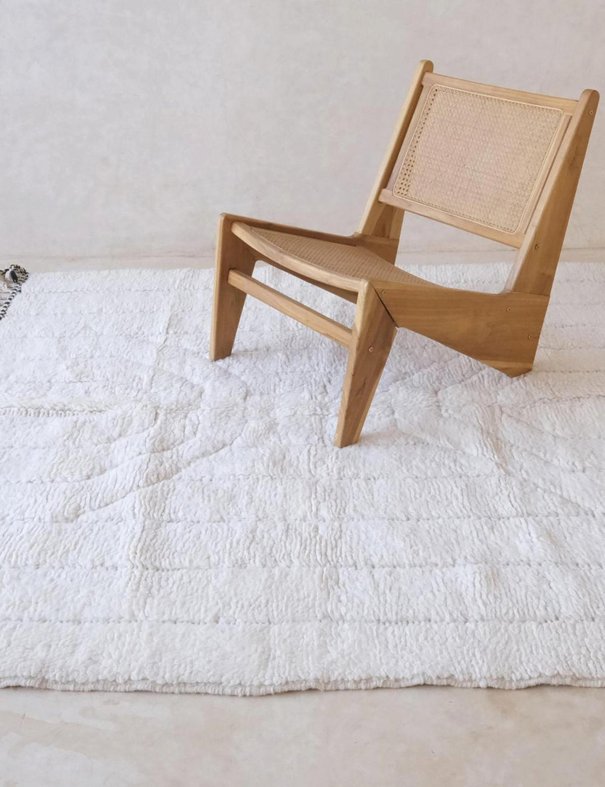 BERBERTEPPICH aus reiner Wolle 195x 195 cm - Weiß, Naturmaterialien (195/195cm) - AFK Living