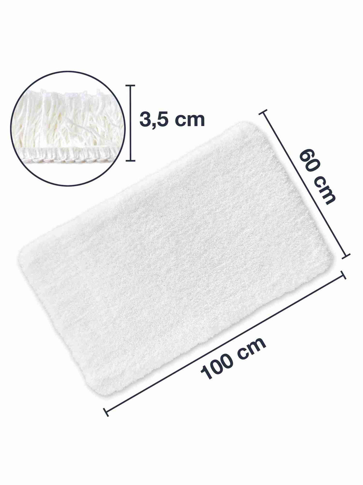 HOCHFLOR BADEMATTEN MALMÖ - Weiß, Textil (60/100cm) - WohnDirect