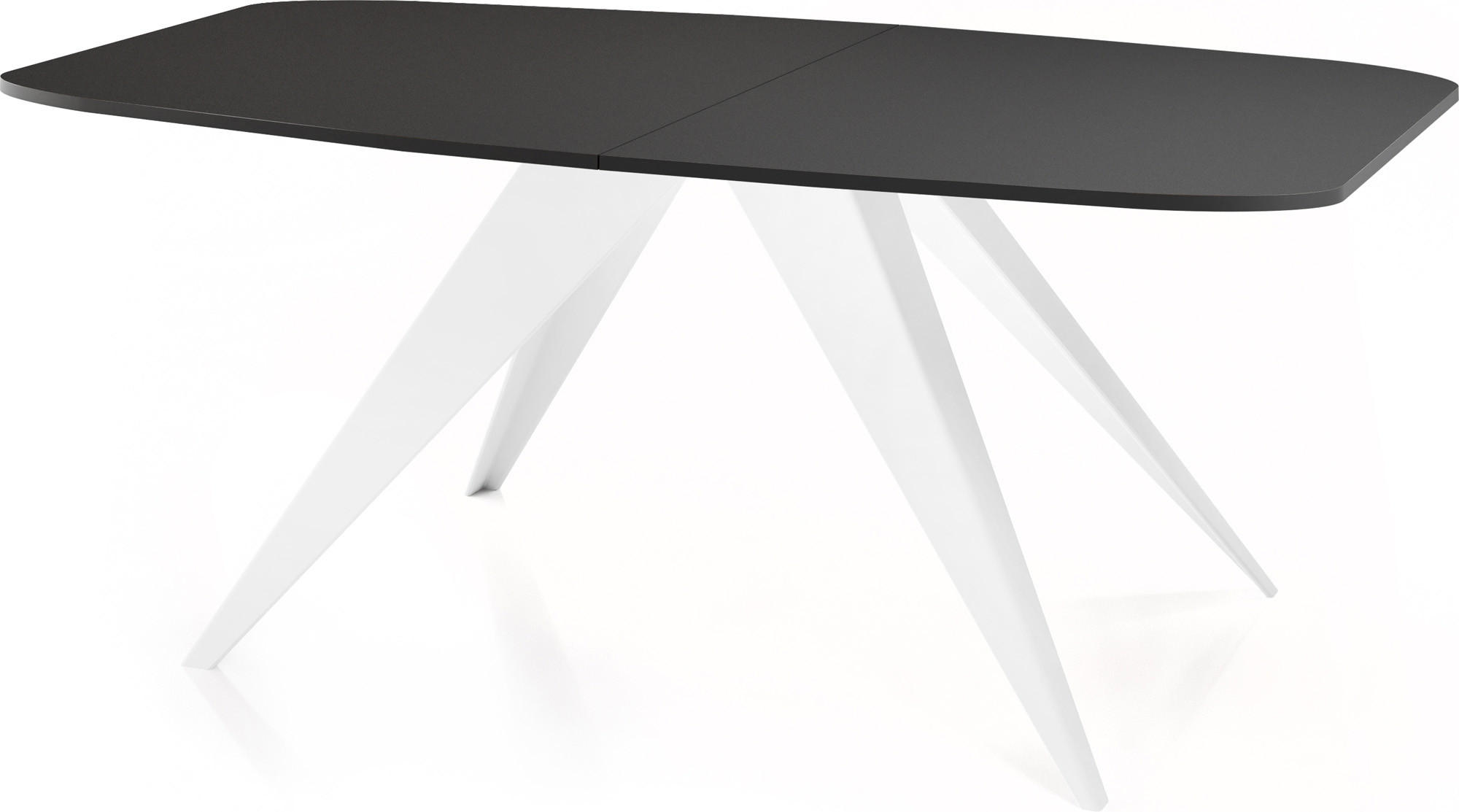 ESSTISCH Fatina rechteckig ausziehbar, Schwarz 180-218/90/76 cm - Schwarz/Weiß, Holzwerkstoff/Metall (180/90/76cm) - WFL GROUP