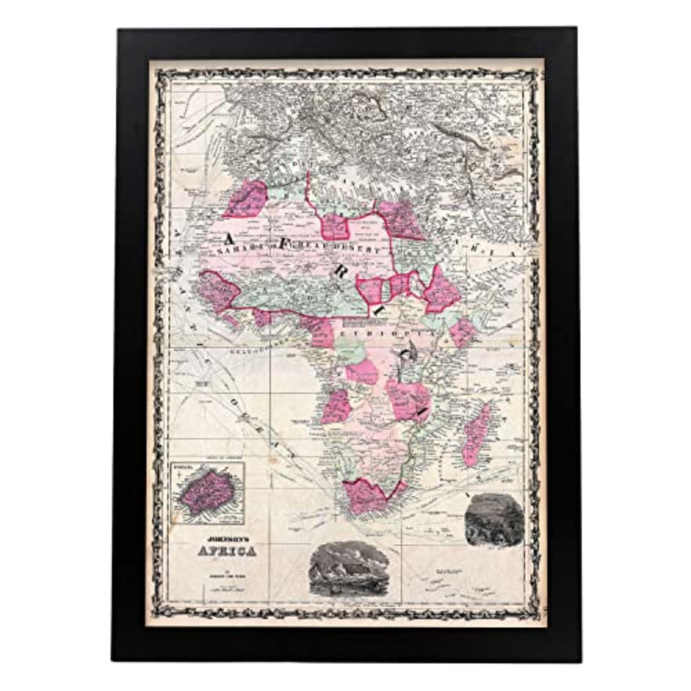 POSTER Vintage Karten – Afrika A3 Rahmenlos - Klar, Papier (29.7/5/42cm) - Nacnic