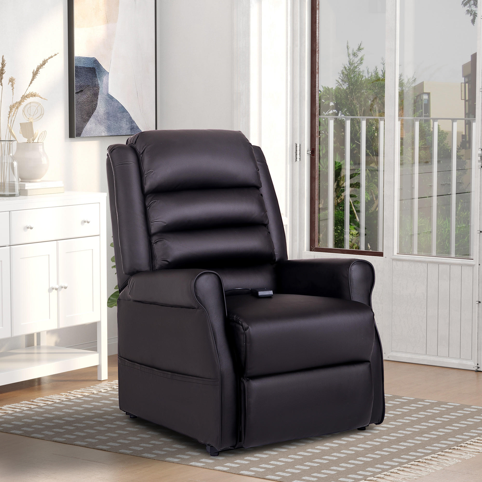 MASSAGESESSEL mit Aufstehhilfe, inkl. Fernbedienung, Braun - Braun, Kunststoff (96/107/82cm) - HOMCOM
