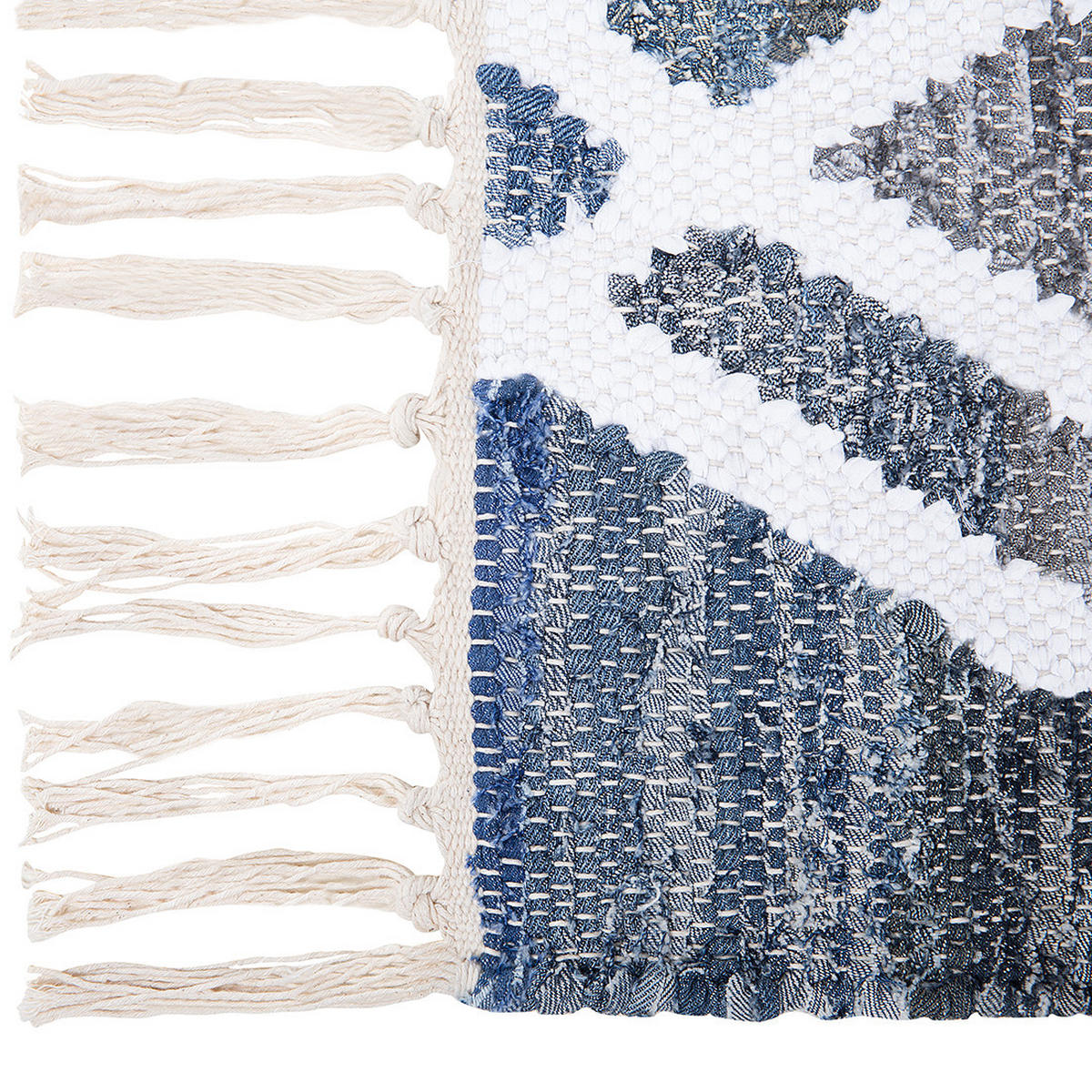 TEPPICH geflochten Adiyaman 200/140 cm - Blau, Textil (140/200cm) - Beliani