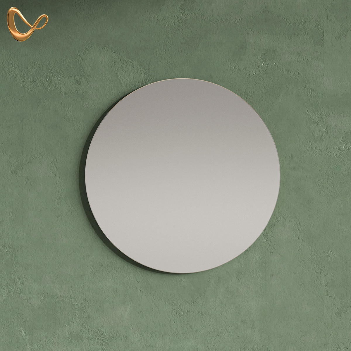 BADEZIMMERSPIEGEL Marano Sonoma/Weiß 60 x 60 cm Rund - Weiß/Sonoma Eiche, Glas (60/60/2.1cm) - Livinity®