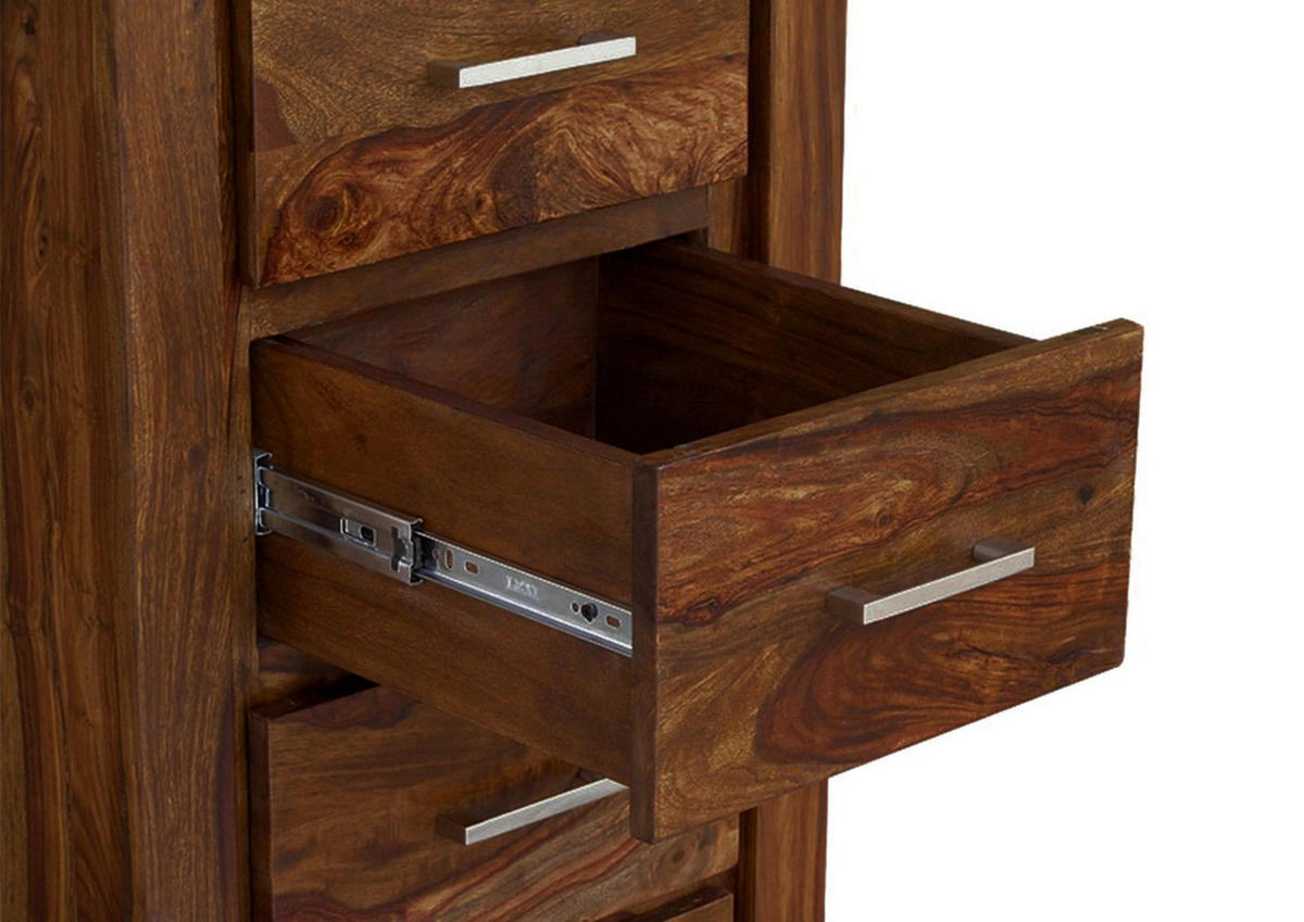 KOMMODE Sheesham 50x40x120 braun lackiert METRO LIFE #120 - Braun, Holz (50/120/40cm) - Massivmoebel24