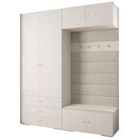 GARDEROBEN-SET 236,7/200/47 - Goldfarben/Weiß, Holz/Kunststoff (200/236.7/47cm) - Abiks Möbel