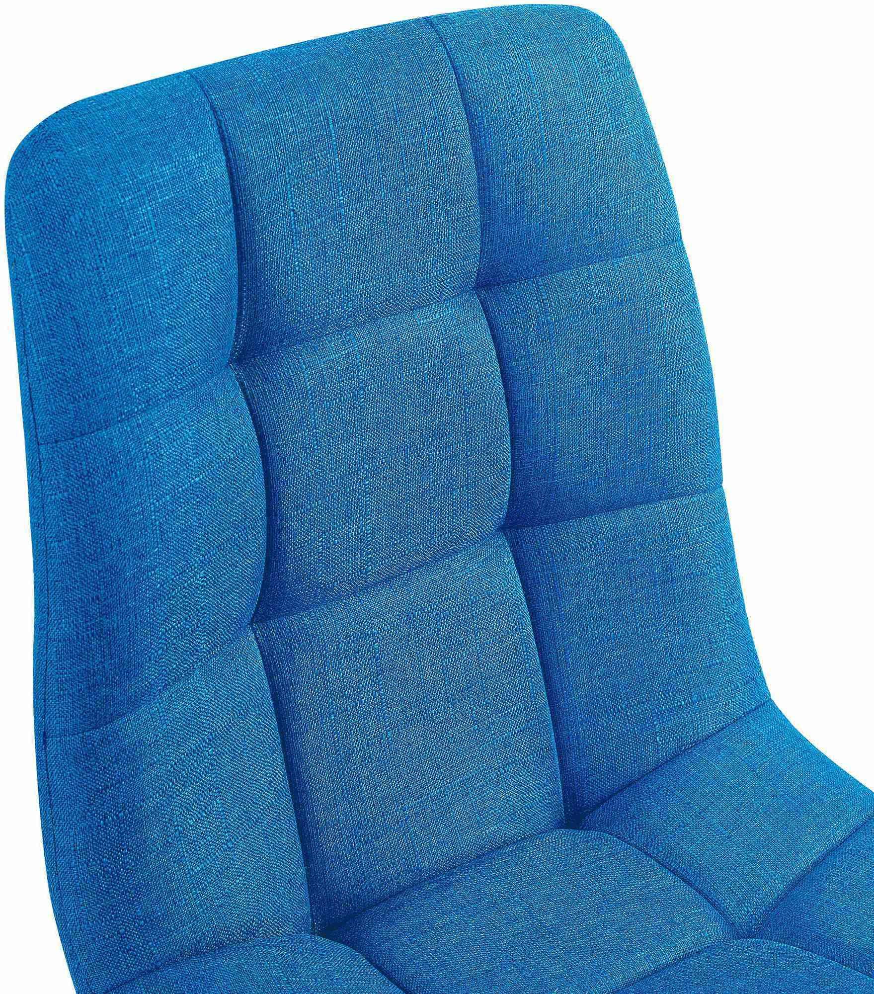 STUHL 2er Set Stoff Hellblau - Schwarz/Hellblau, Textil/Metall (45/84/55cm) - CLP