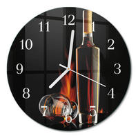 WANDUHR fi30 cm - Alkohol - Schwarz, Glas (30/30/0.4cm) - TULUP