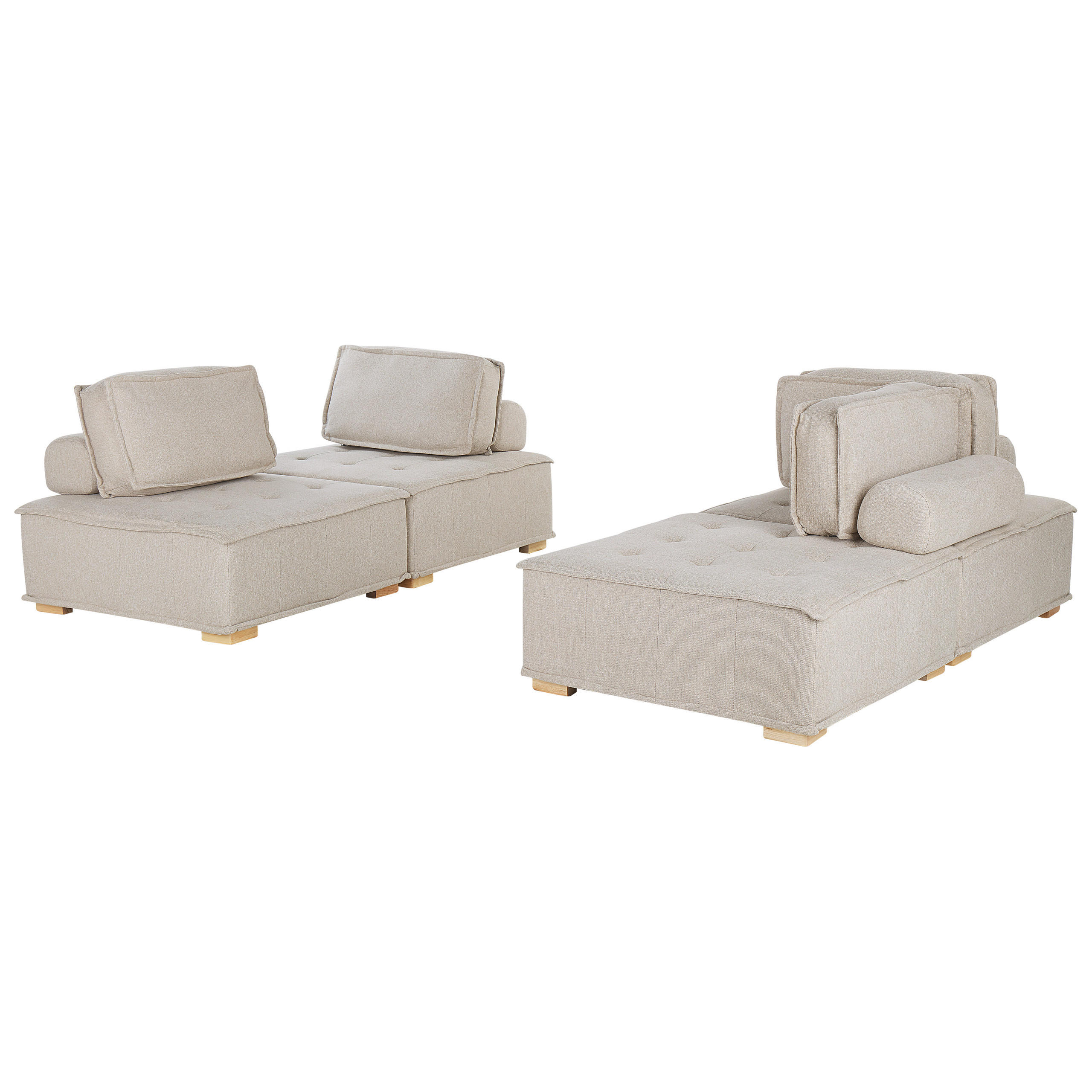 4-SITZER SOFA SET Polsterbezug Beige Tibro - Beige, Textil (200/40/100cm) - Beliani