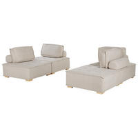 4-SITZER SOFA SET Polsterbezug Beige Tibro - Beige, Textil (200/40/100cm) - Beliani