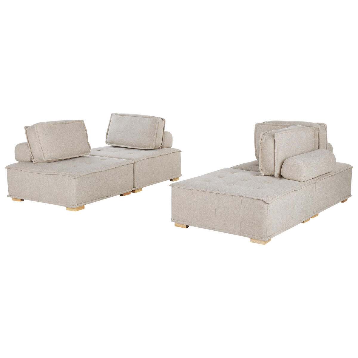4-SITZER SOFA SET Polsterbezug Beige Tibro - Beige, Textil (200/40/100cm) - Beliani