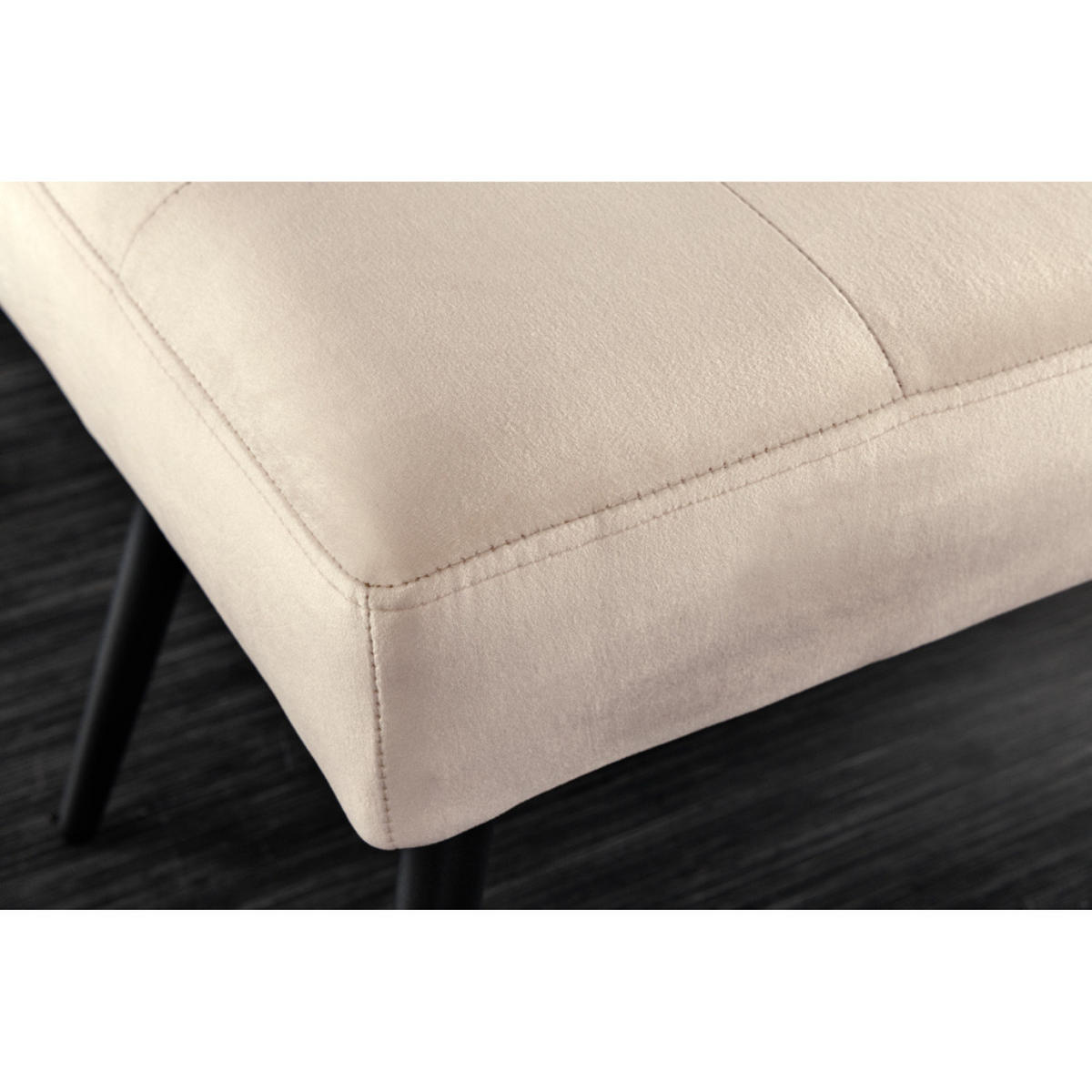 SITZBANK BOUTIQUE Samt Champagner, Schwarze 100 cm - Champagner/Creme, Textil (100/45/35cm) - riess-ambiente
