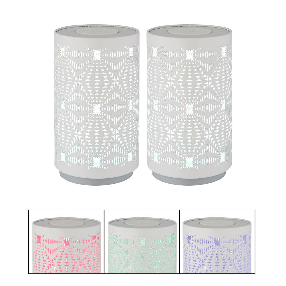 LED TISCHLEUCHTE Weiß 2er Set - Weiß, Metall (8/8/14cm) - Globo Lighting