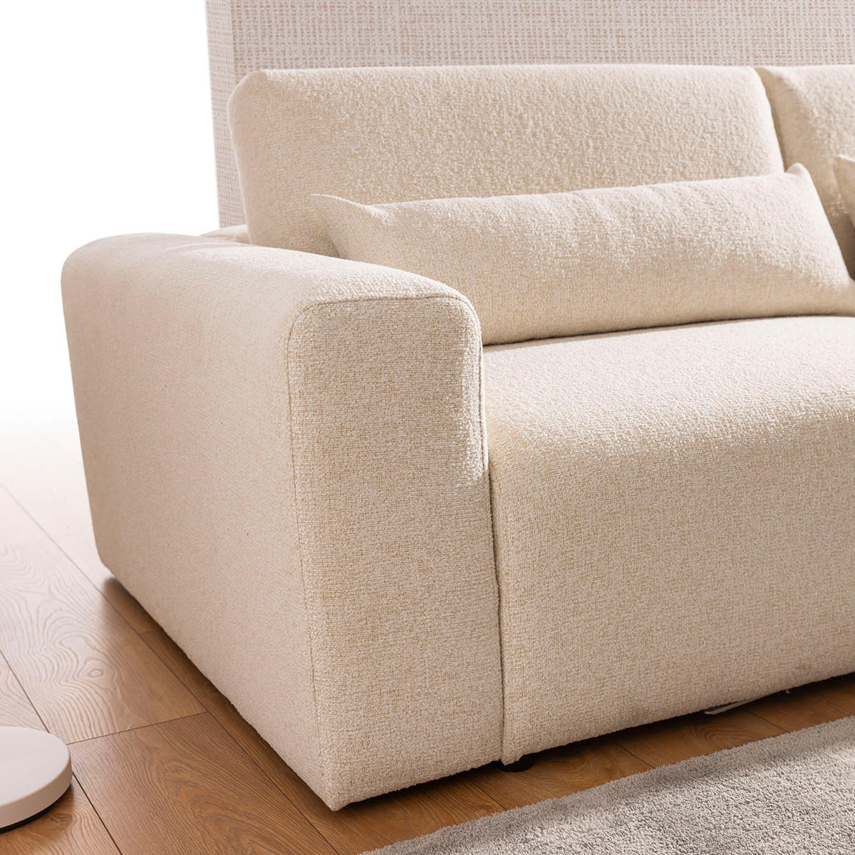 SOFA Velano 3 Sitzplätze Beige - Beige, Holz (314/97/103cm) - Petits-meubles