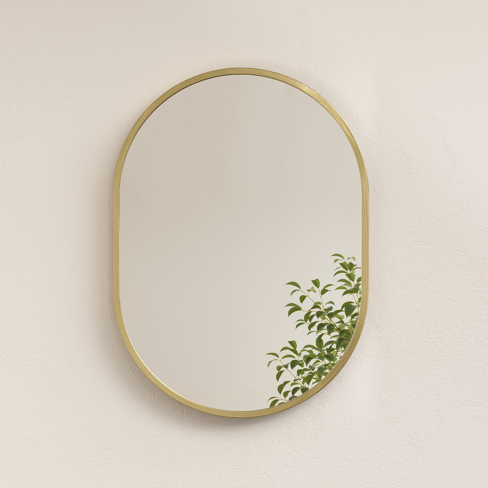 WANDSPIEGEL Glasspiegel Oval Gold 70/50/2 cm - Goldfarben, Glas (50/70/2cm) - EMKE