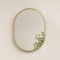 WANDSPIEGEL Glasspiegel Oval Gold 70/50/2 cm - Goldfarben, Glas (50/70/2cm) - EMKE