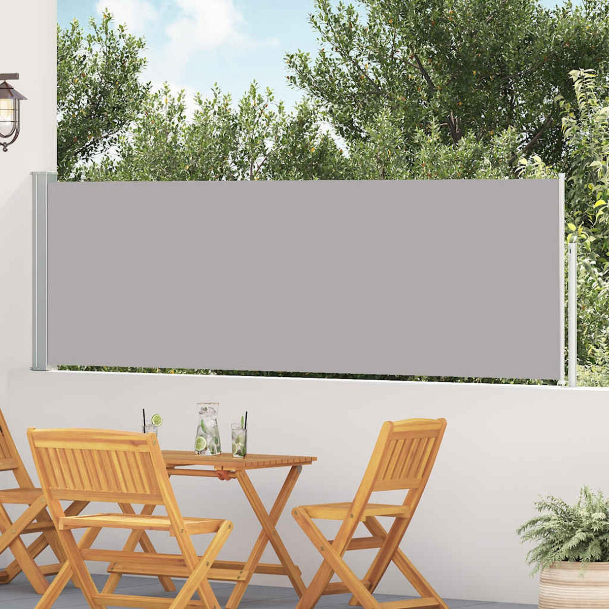 SEITENMARKISE Ausziehbare 100/500 Cm Grau - Grau, Textil (100/500cm) - vidaXL