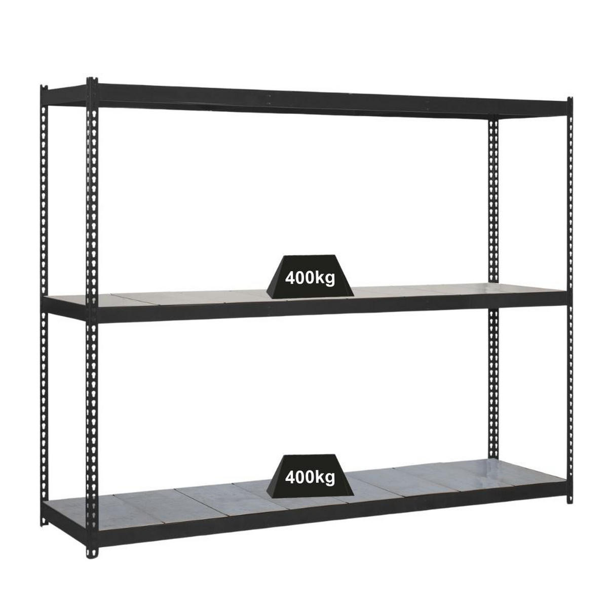 SCHWERLASTREGAL MID METAL YETI THREE | HxBxT 150x120x45cm | Fachlast 400kg | Anthrazit - Anthrazit, Metall (120/150/45cm) - PROREGAL