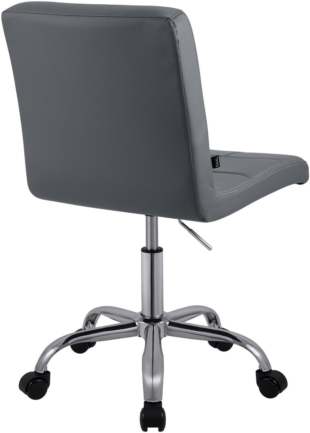 DREHSTUHL Lederlook Grau - Chromfarben/Grau, Textil/Metall (47/93/56cm) - CLP