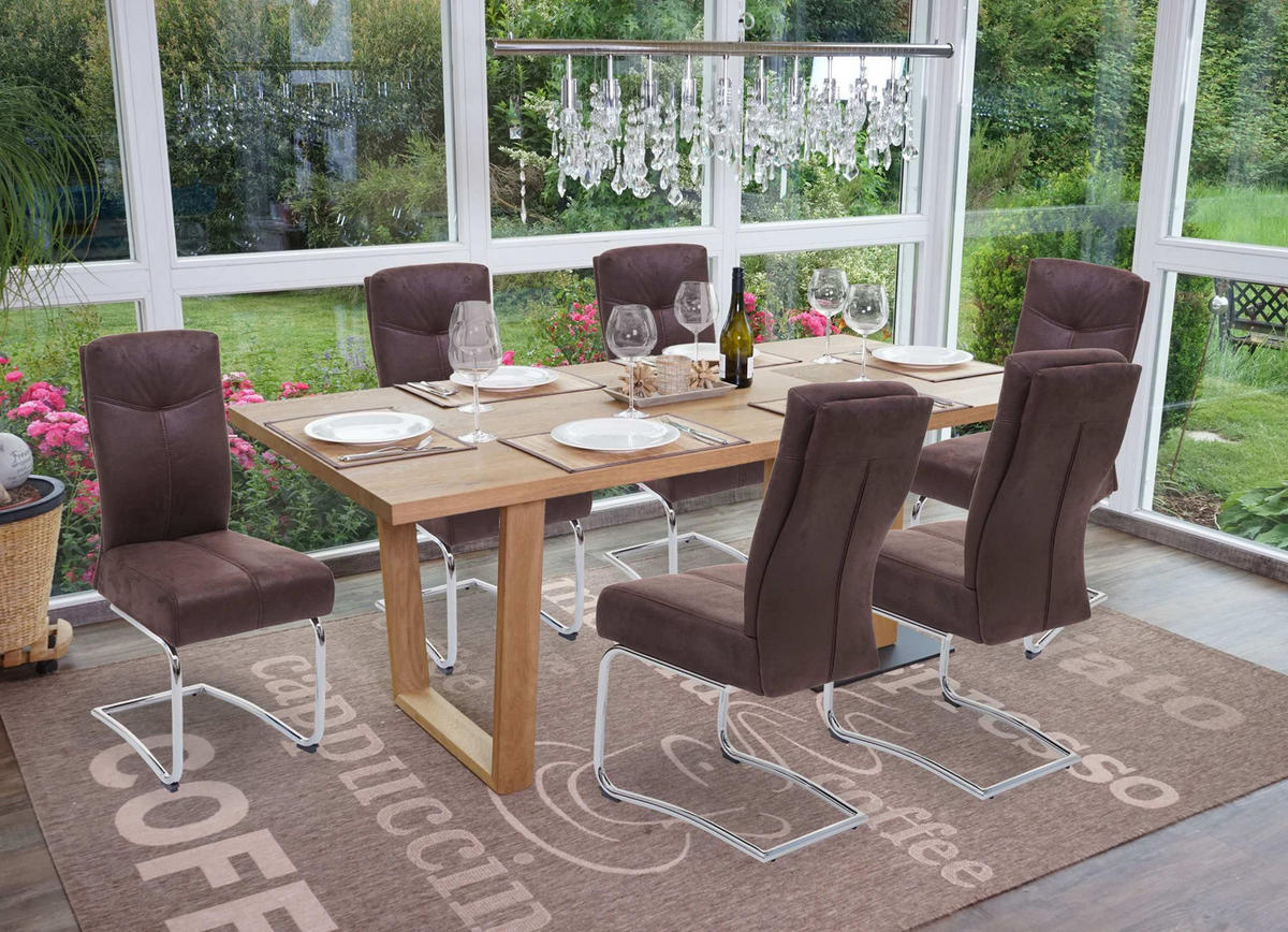 ESSZIMMERSTUHL Braun 6er-Set - Braun, Textil (46/105/60cm) - MCW