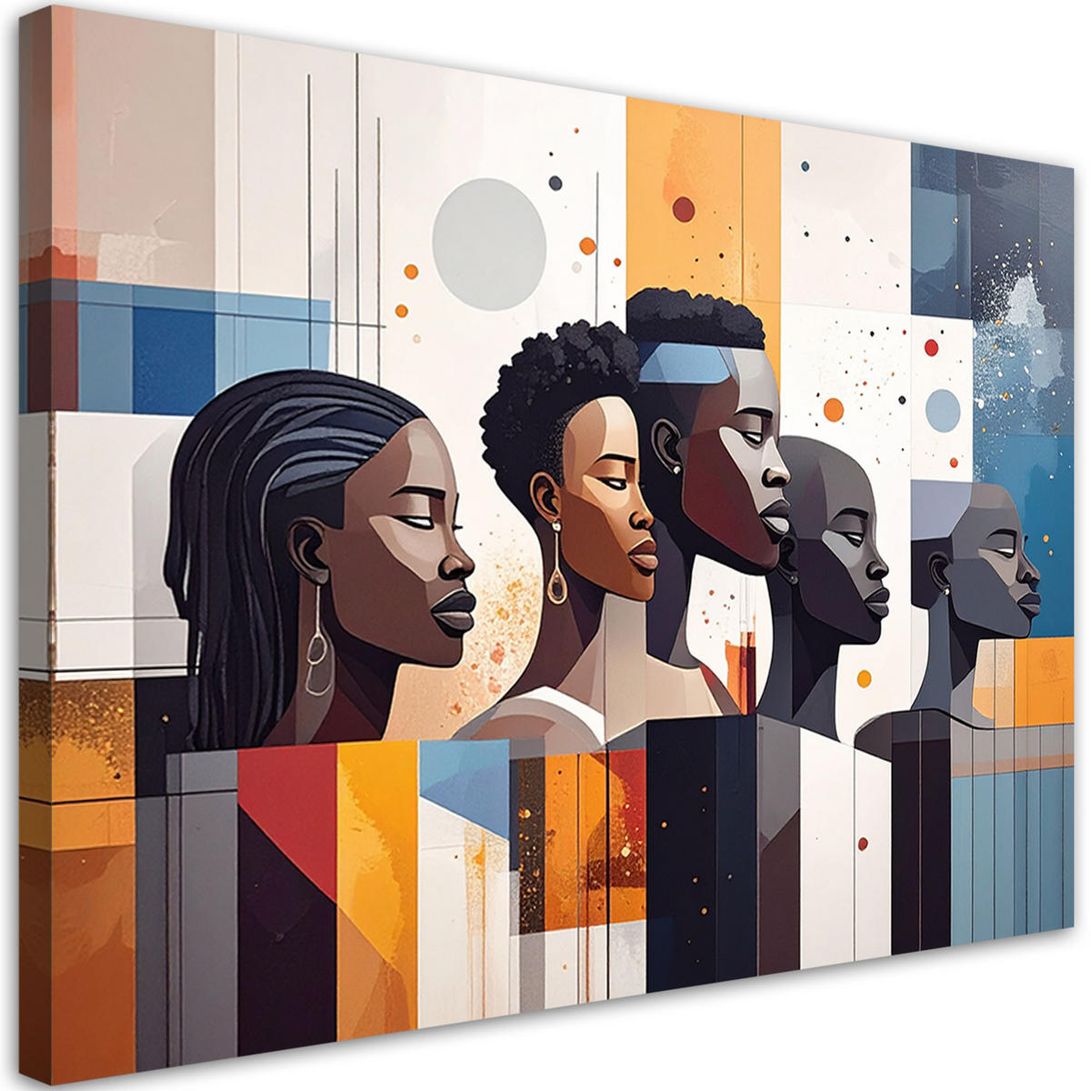 LEINWANDBILD Menschen Afrika Abstrakt 120x80cm - Multicolor, Textil (120/80cm) - Feeby