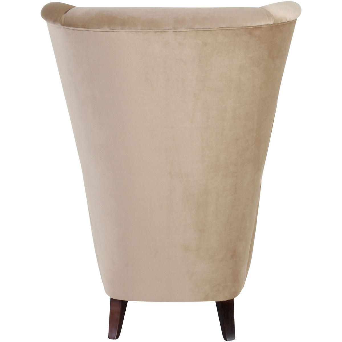 HOCHLEHNSESSEL Kailey Bezug Samtvelours Buche nussbaum dunkel / sand - Sandfarben, Kunststoff (96/122/89cm) - 58aufmkessel