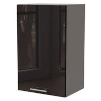 KÜCHENHÄNGESCHRANK Essen W2/45 Schwarz Hochglanz / Grau Matt 45 / 32,5 / 72cm - Schwarz Hochglanz/Schwarz, Holz/Holzwerkstoff (45/72/32.5cm) - Feldmann-Wohnen