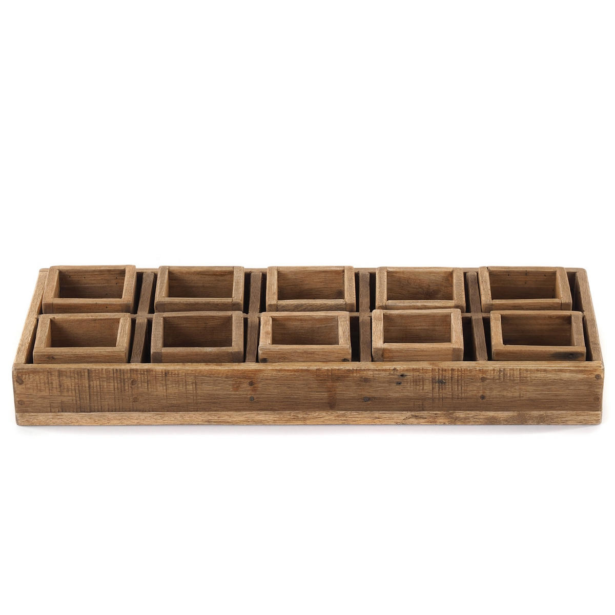 KISTEN-SET Cubo II 7-tlg. Massivholz - Naturfarben, Holz (23cm) - DESIGN DELIGHTS