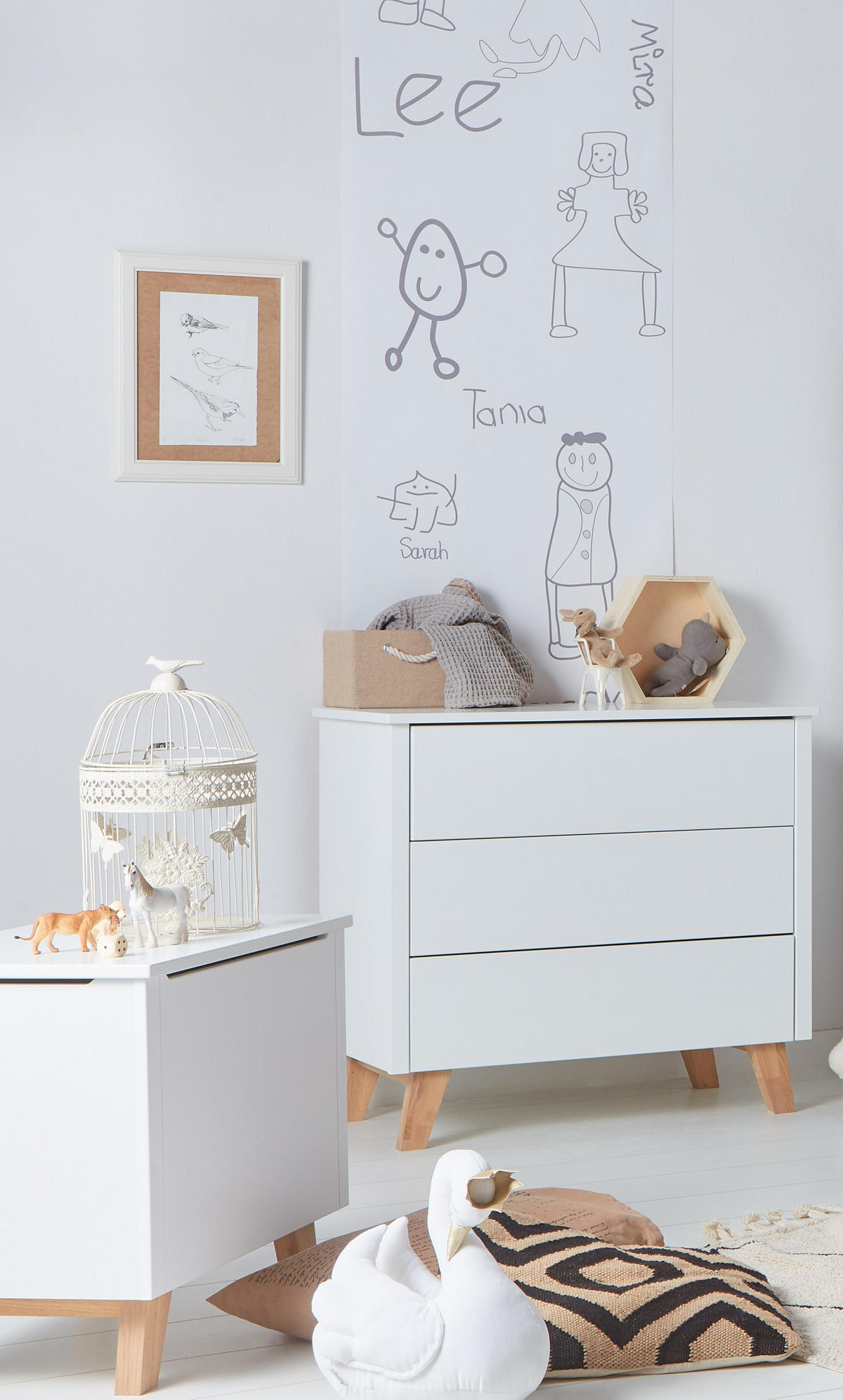 SPIELZEUGTRUHE Zara - Weiß, Holzwerkstoff (66/45cm) - RAUMHIRSCH FURNITURE