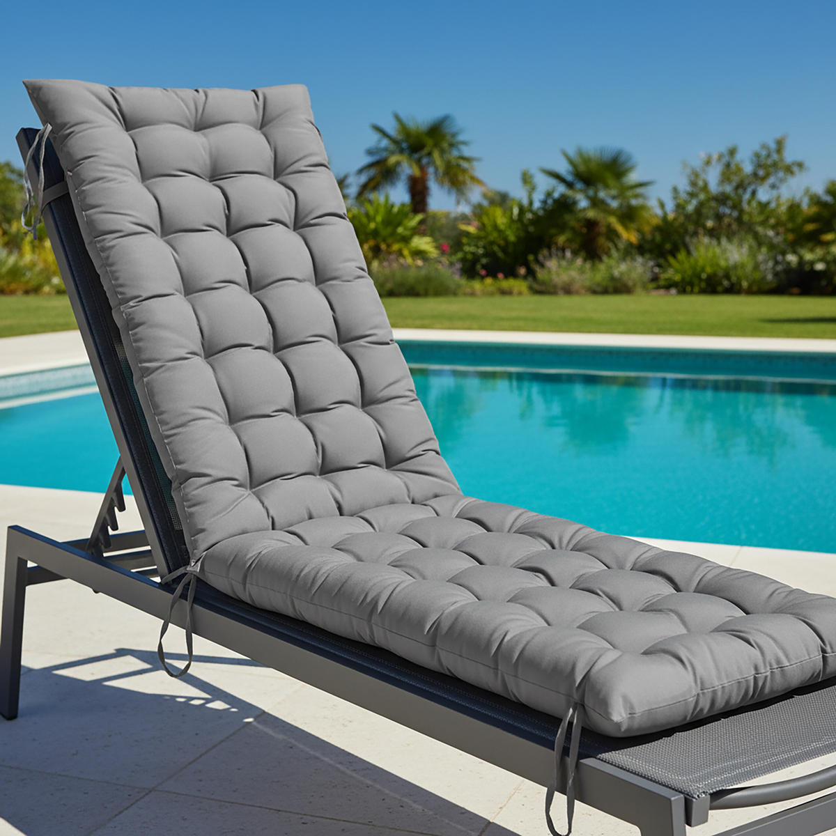 LAVIČKOVÝ sedák - sivá, textil/plast (50/8/180cm) - Relaxdays