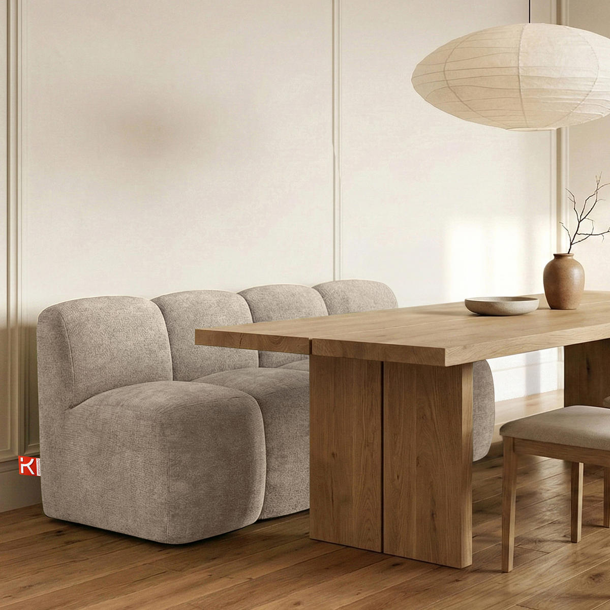 ESSZIMMERBANK BRESCO, Beige - Beige, Holz/Holzwerkstoff (163/80/72cm) - KONSIMO®