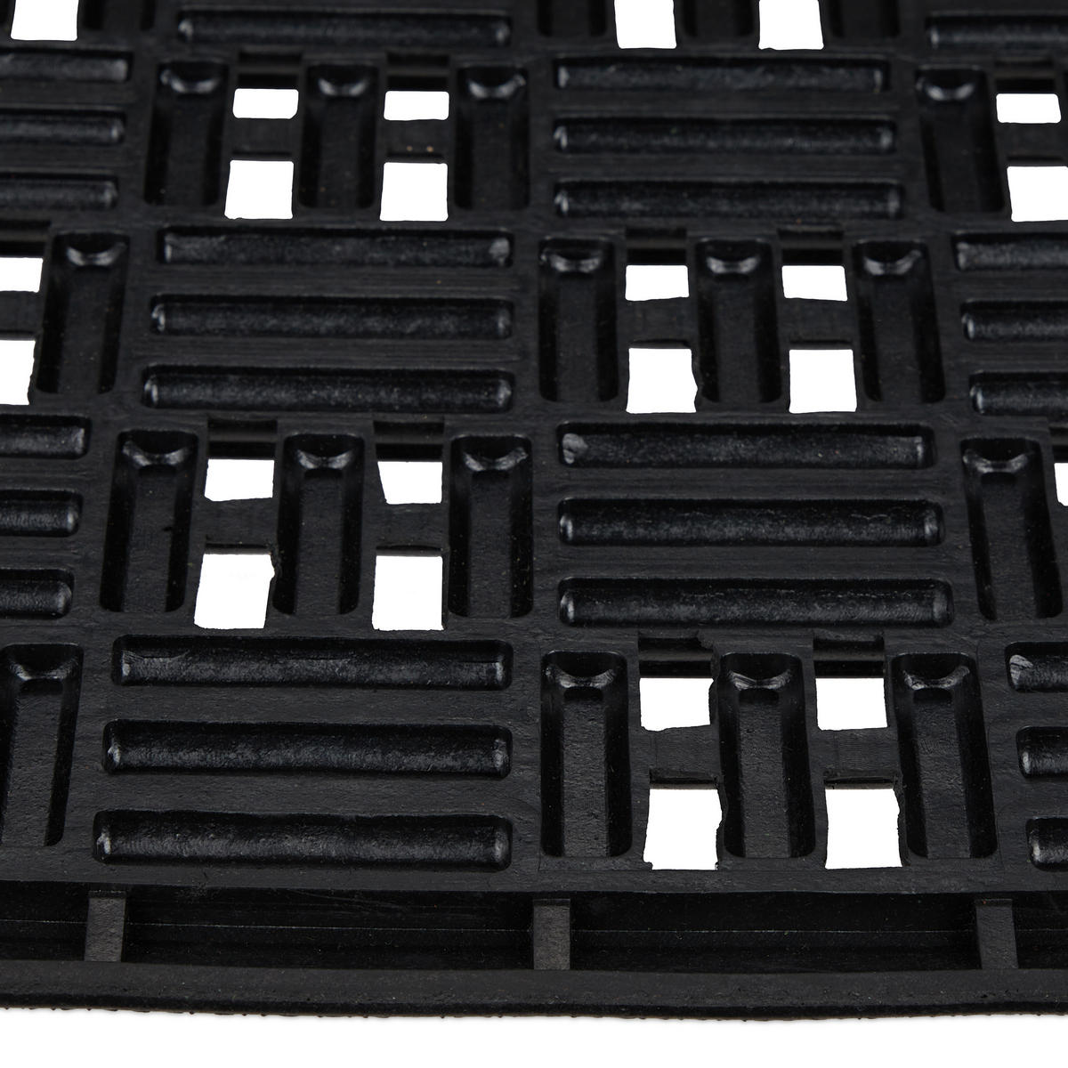 GUMMI-FUSSMATTE - Schwarz, Kunststoff (75/45cm) - Relaxdays