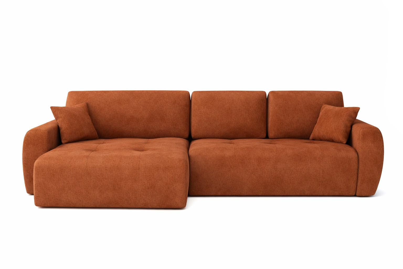 ECKSOFA Mit Schlaffunktion Und Bettkasten L-Form Ivo L, Veloursstoff Salvador, Braun, Links - Braun, Holz (250/142cm) - Kaiser Möbel