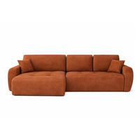 ECKSOFA Mit Schlaffunktion Und Bettkasten L-Form Ivo L, Veloursstoff Salvador, Braun, Links - Braun, Holz (250/142cm) - Kaiser Möbel