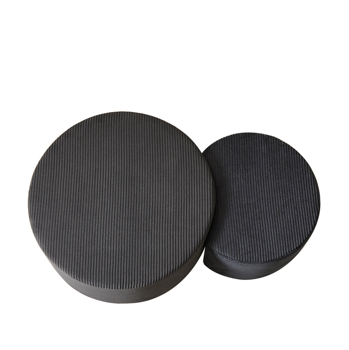 COUCHTISCH Set 2-teilig schwarz mit Schaumstoffpolsterung - Schwarz, Holzwerkstoff (127/81/40cm) - OKWISH