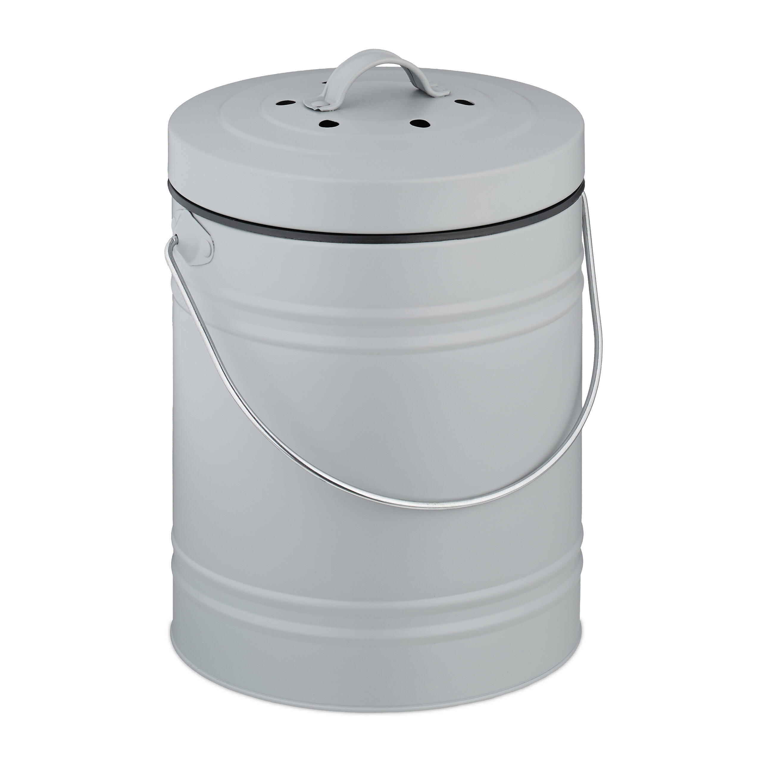 KOMPOSTEIMER - Grau, Kunststoff/Textil (22.5/30/20.5cm) - Relaxdays