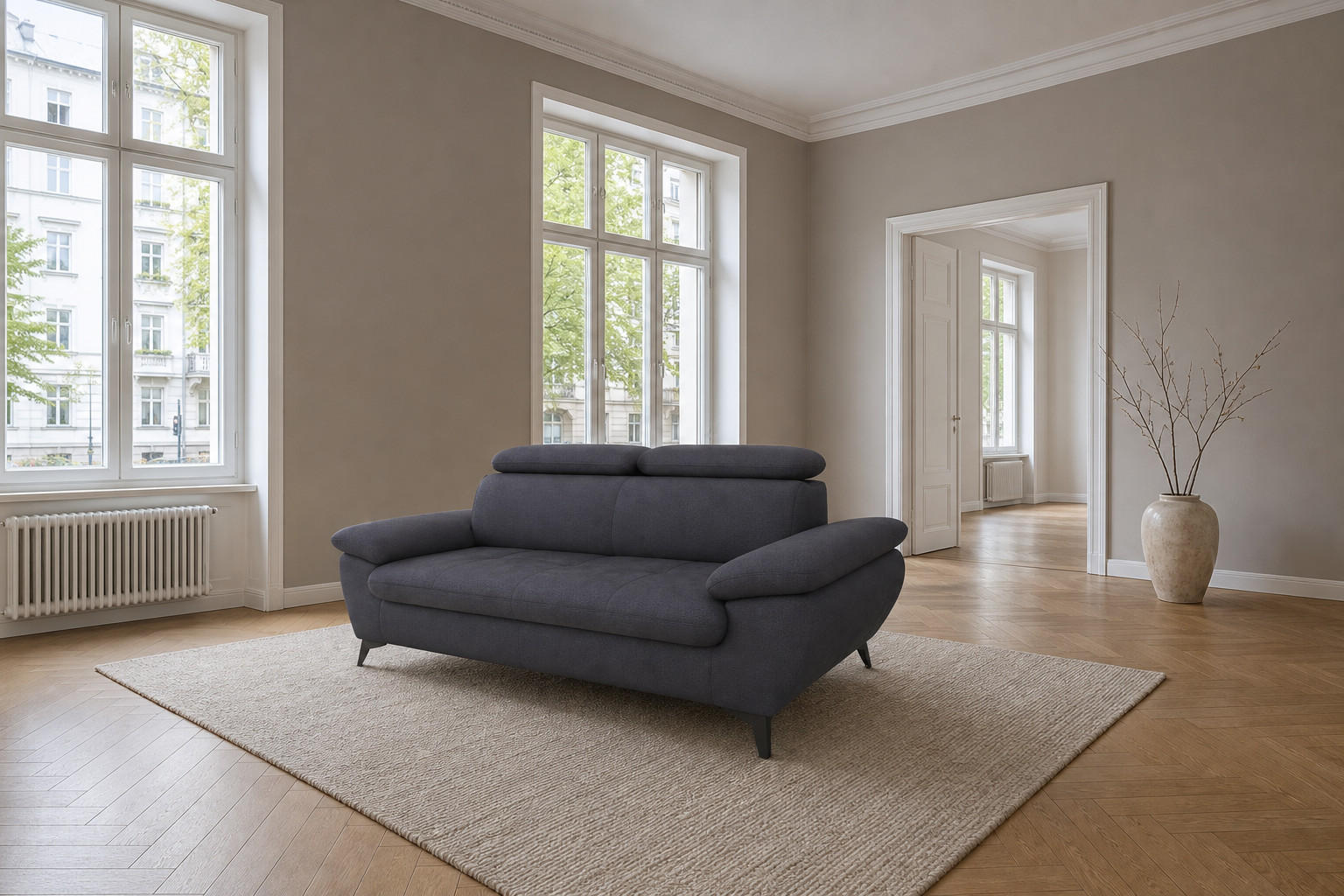 foamnova 3-Sitzer Dunkelblau 215x84x100 cm
